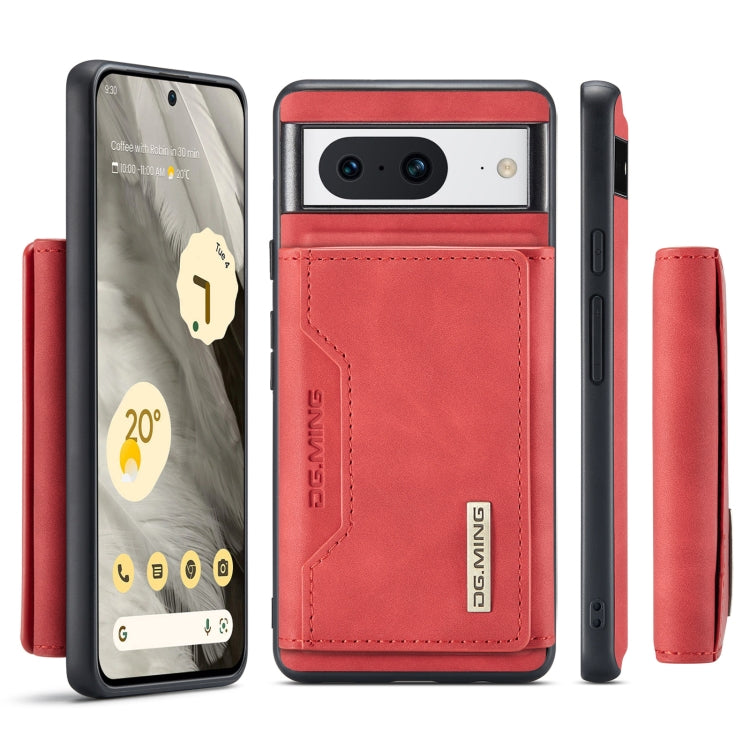 For Google Pixel 8 DG.MING M2 Series 3-Fold Multi Card Bag + Magnetic Phone Case(Red) - Google Cases by DG.MING | Online Shopping UK | buy2fix