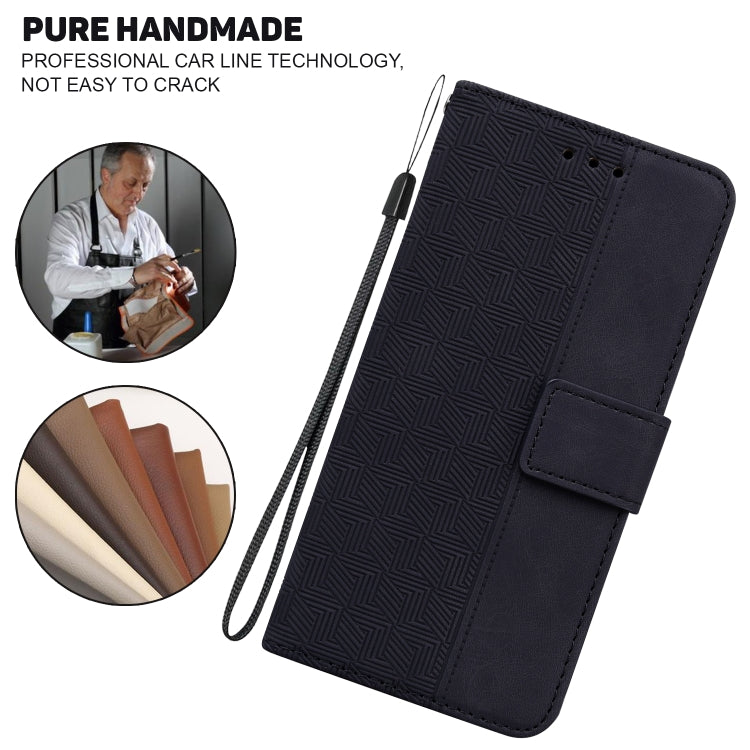 For iPhone SE 2024 Geometric Embossed Leather Phone Case(Black) - More iPhone Cases by buy2fix | Online Shopping UK | buy2fix