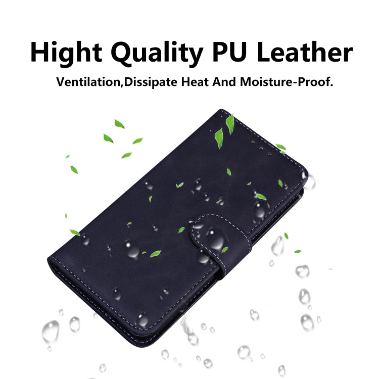 For iPhone 16 Pro Max Skin Feel Pure Color Flip Leather Phone Case(Black) - iPhone 16 Pro Max Cases by buy2fix | Online Shopping UK | buy2fix