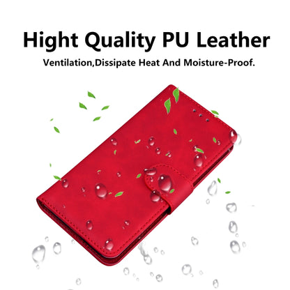 For iPhone 16 Skin Feel Pure Color Flip Leather Phone Case(Red) - iPhone 16 Cases by buy2fix | Online Shopping UK | buy2fix