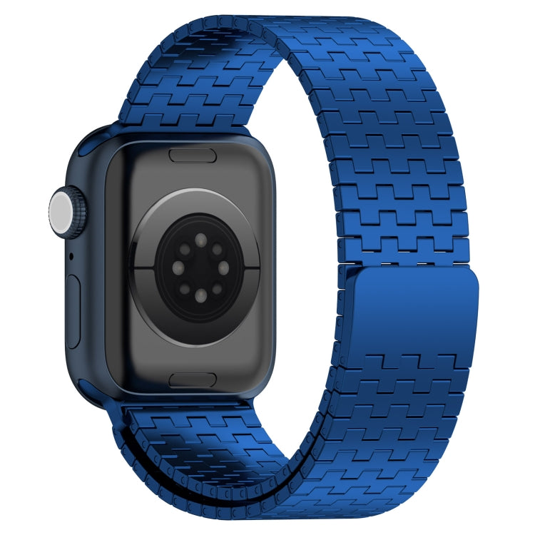 For Apple Watch Ultra 49mm Magnetic Buckle Stainless Steel Metal Watch Band(Blue) - Watch Bands by buy2fix | Online Shopping UK | buy2fix