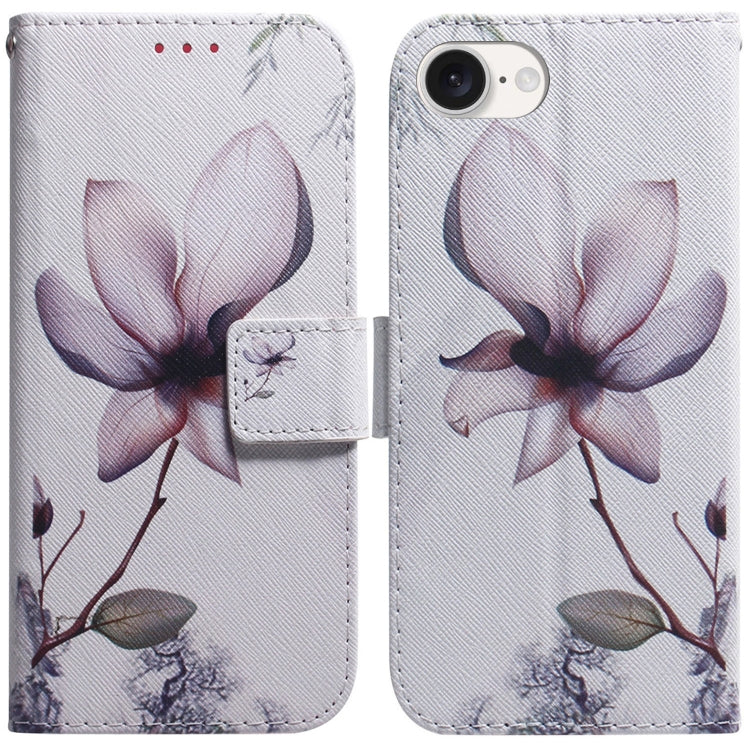 For iPhone SE 2024 Coloured Drawing Flip Leather Phone Case(Magnolia) - More iPhone Cases by buy2fix | Online Shopping UK | buy2fix