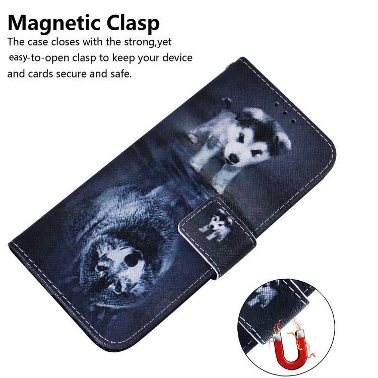 For OPPO Reno11 F Global Coloured Drawing Flip Leather Phone Case(Wolf and Dog) - Reno11 F Cases by buy2fix | Online Shopping UK | buy2fix