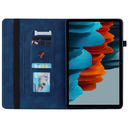 For Samsung Galaxy Tab S9 Skin Feel Solid Color Zipper Leather Tablet Case(Blue) - Galaxy Tab S9 Cases by buy2fix | Online Shopping UK | buy2fix