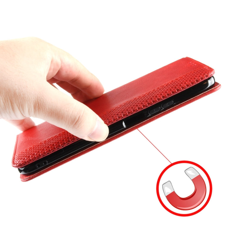 For Blackview A96 Magnetic Buckle Retro Texture Leather Phone Case(Red) - More Brand by buy2fix | Online Shopping UK | buy2fix