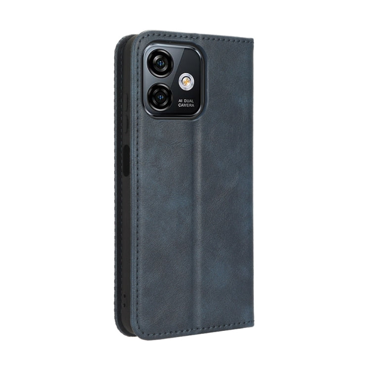 For Ulefone Note 16 Pro Magnetic Buckle Retro Texture Leather Phone Case(Blue) - Ulefone Cases by buy2fix | Online Shopping UK | buy2fix