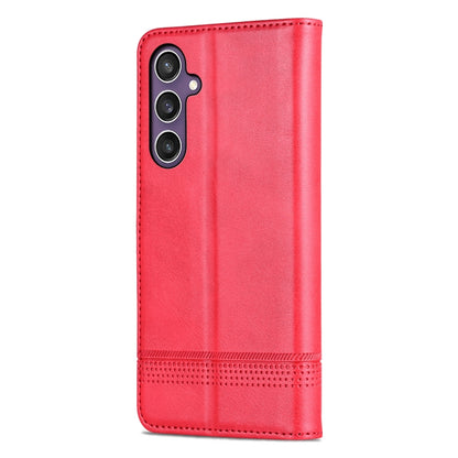 For Samsung Galaxy S24+ 5G AZNS Magnetic Calf Texture Flip Leather Phone Case(Red) - Galaxy S24+ 5G Cases by AZNS | Online Shopping UK | buy2fix