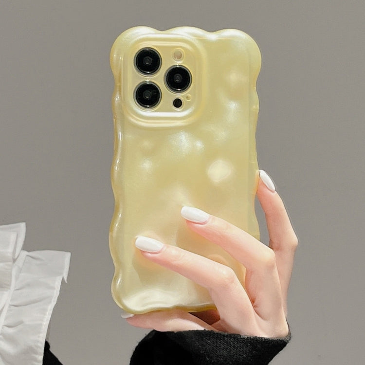 For iPhone 16 Plus Wave Bubbles TPU Phone Case(Pearlescent Yellow) - iPhone 16 Plus Cases by buy2fix | Online Shopping UK | buy2fix