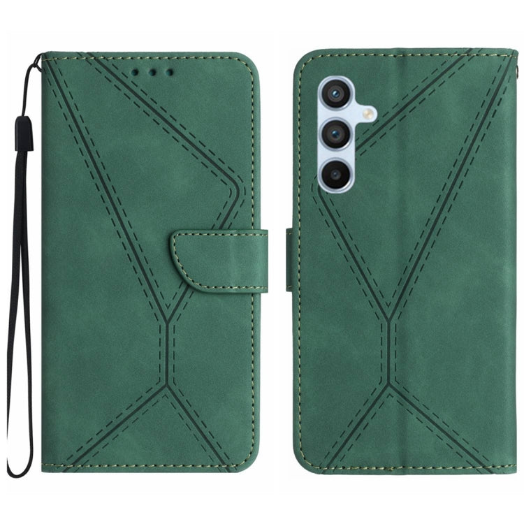 For Samsung Galaxy S23 FE 5G Stitching Embossed Leather Phone Case(Green) - Galaxy S23 FE 5G Cases by buy2fix | Online Shopping UK | buy2fix