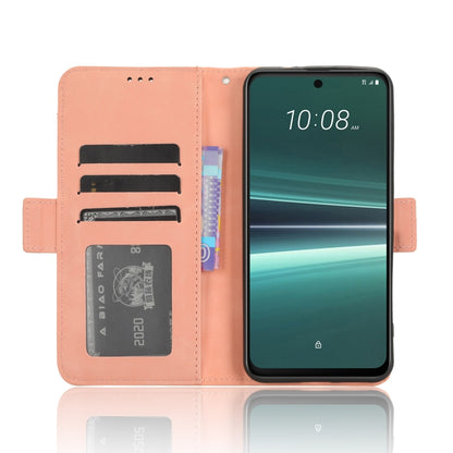 For HTC U23 / U23 Pro Skin Feel Calf Texture Card Slots Leather Phone Case(Pink) - HTC by buy2fix | Online Shopping UK | buy2fix