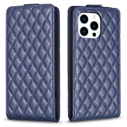 For iPhone 16 Pro Max Diamond Lattice Vertical Flip Leather Phone Case(Blue) - iPhone 16 Pro Max Cases by buy2fix | Online Shopping UK | buy2fix