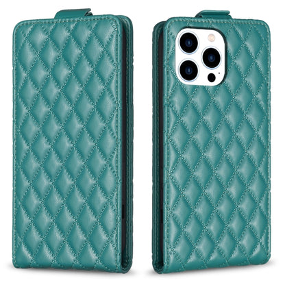 For iPhone 16 Pro Diamond Lattice Vertical Flip Leather Phone Case(Green) - iPhone 16 Pro Cases by buy2fix | Online Shopping UK | buy2fix