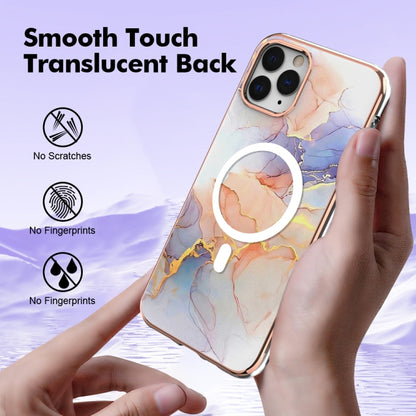 For iPhone 11 Pro Max Marble Pattern Dual-side IMD Magsafe TPU Phone Case(White Marble) - iPhone 11 Pro Max Cases by buy2fix | Online Shopping UK | buy2fix