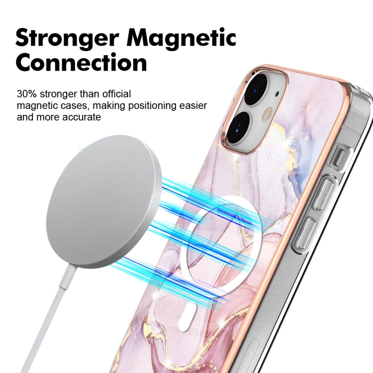 For iPhone 12 / 12 Pro Marble Pattern Dual-side IMD Magsafe TPU Phone Case(Rose Gold 005) - iPhone 12 / 12 Pro Cases by buy2fix | Online Shopping UK | buy2fix