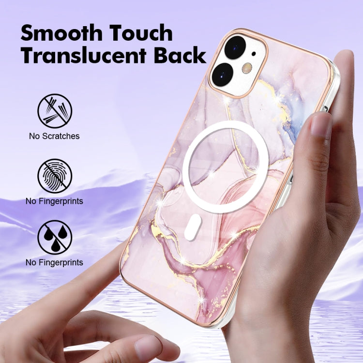 For iPhone 12 / 12 Pro Marble Pattern Dual-side IMD Magsafe TPU Phone Case(Rose Gold 005) - iPhone 12 / 12 Pro Cases by buy2fix | Online Shopping UK | buy2fix