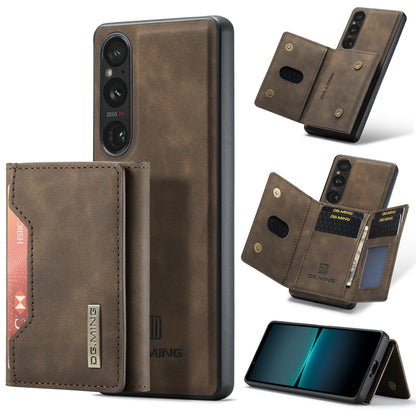 For Sony Xperia 1 VI DG.MING M2 Series 3-Fold Multi Card Bag + Magnetic Phone Case(Coffee) - Sony Cases by DG.MING | Online Shopping UK | buy2fix