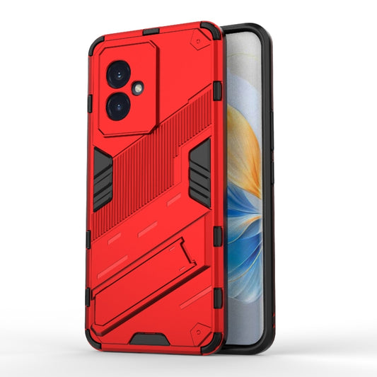 For Honor 100 5G Punk Armor 2 in 1 PC + TPU Phone Case with Holder(Red) - Honor Cases by buy2fix | Online Shopping UK | buy2fix