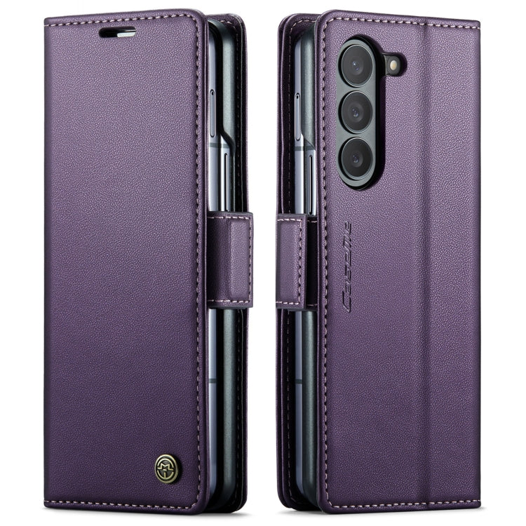 For Samsung Galaxy Z Fold5 CaseMe 023 Butterfly Buckle Litchi Texture RFID Anti-theft Leather Phone Case(Pearly Purple) - Galaxy Z Fold5 Cases by CaseMe | Online Shopping UK | buy2fix