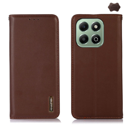 For Honor X6b KHAZNEH Nappa Top Layer Cowhide Leather Phone Case(Brown) - Honor Cases by buy2fix | Online Shopping UK | buy2fix