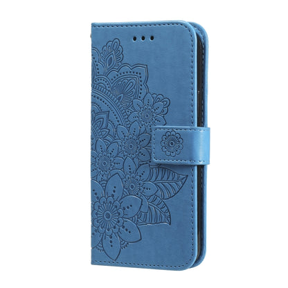 For Samsung Galaxy S23 FE 5G 7-petal Flowers Embossing Leather Phone Case(Blue) - Galaxy S23 FE 5G Cases by buy2fix | Online Shopping UK | buy2fix