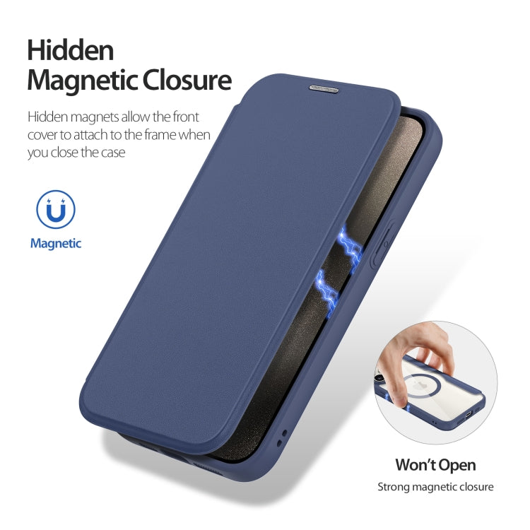 For iPhone 15 Pro Max DUX DUCIS Skin X Pro Series Magsafe PC + TPU Phone Leather Case(Blue) - iPhone 15 Pro Max Cases by DUX DUCIS | Online Shopping UK | buy2fix