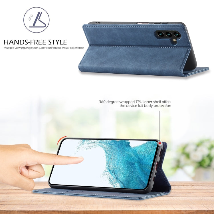 For Samsung Galaxy S23 FE 5G LC.IMEEKE Strong Magnetism Microfiber Leather Phone Case(Blue) - Galaxy S23 FE 5G Cases by LC.IMEEKE | Online Shopping UK | buy2fix