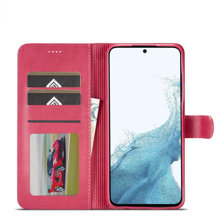For Samsung Galaxy A05S LC.IMEEKE Calf Texture Leather Phone Case(Red) - Galaxy Phone Cases by LC.IMEEKE | Online Shopping UK | buy2fix