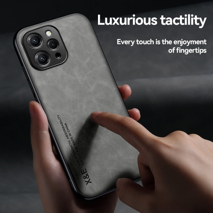 For Xiaomi Redmi Note 13 Pro 5G Skin Feel Magnetic Leather Back Phone Case(Dark Grey) - Note 13 Pro Cases by buy2fix | Online Shopping UK | buy2fix