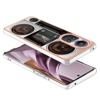 For OPPO Reno10 Pro 5G Global Electroplating Marble Dual-side IMD Phone Case(Retro Radio) - OPPO Cases by buy2fix | Online Shopping UK | buy2fix