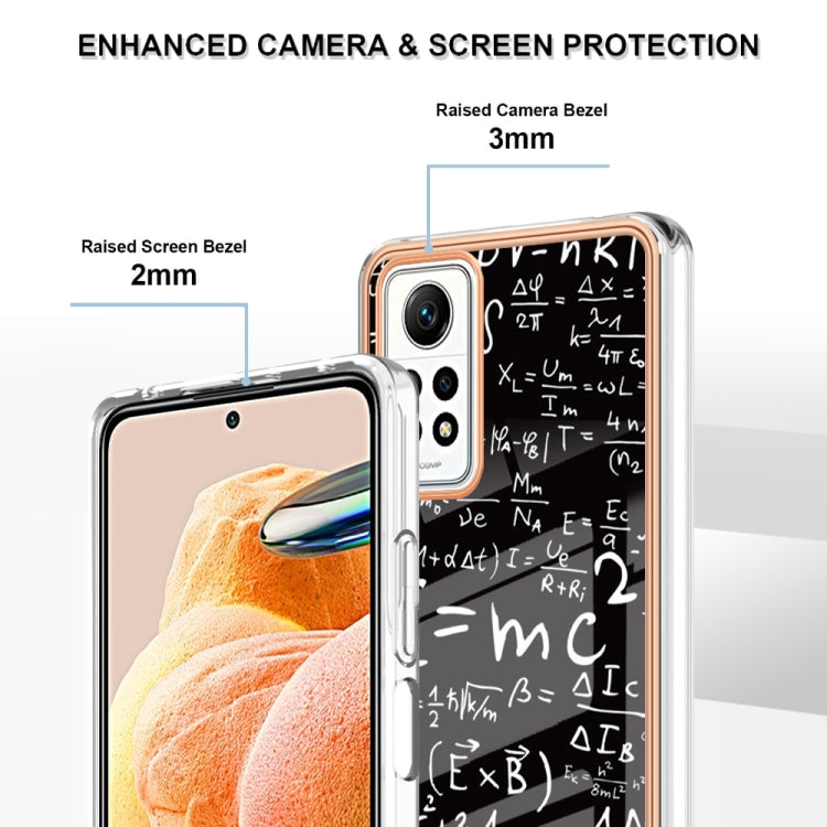 For Xiaomi Redmi Note 12 Pro 4G Global Electroplating Marble Dual-side IMD Phone Case(Equation) - Xiaomi Cases by buy2fix | Online Shopping UK | buy2fix