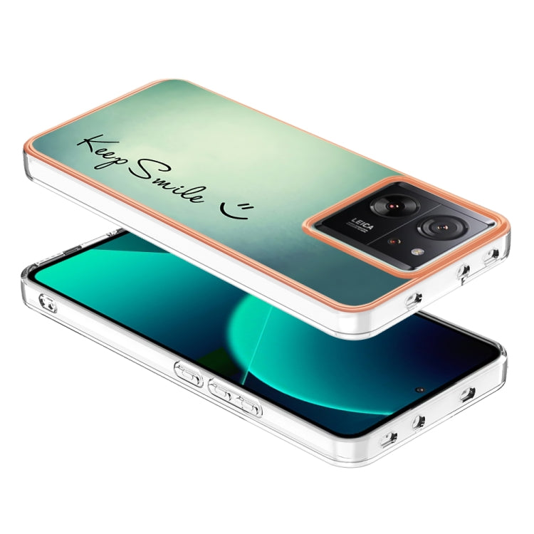 For Xiaomi 13T/13T Pro Electroplating Marble Dual-side IMD Phone Case(Smile) - Xiaomi Cases by buy2fix | Online Shopping UK | buy2fix