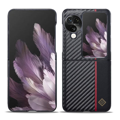 For OPPO Find N3 Flip LC.IMEEKE 3 in 1 Carbon Fiber Texture Shockproof Phone Case(Black) - Find N3 Flip Cases by LC.IMEEKE | Online Shopping UK | buy2fix