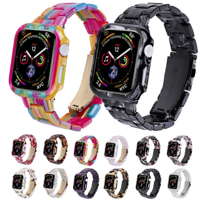 For Apple Watch Ultra 2 / Ultra 49mm Printed Resin PC Watch Band Case Kit(Pink Flower) - Watch Cases by buy2fix | Online Shopping UK | buy2fix