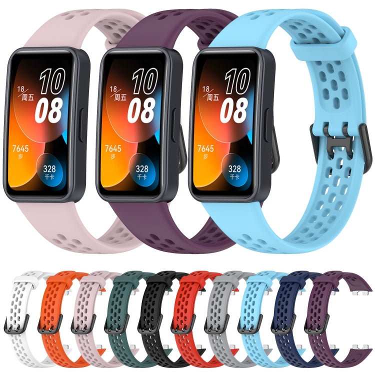 For Huawei Band 8 Solid Color Breathable Silicone Watch Band(Light Blue) - Watch Bands by buy2fix | Online Shopping UK | buy2fix