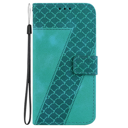 For Samsung Galaxy S21+ 5G 7-shaped Embossed Leather Phone Case(Green) - Galaxy S21+ 5G Cases by buy2fix | Online Shopping UK | buy2fix