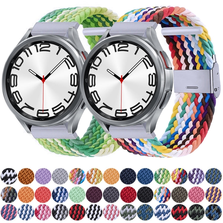 For Samsung Galaxy Watch 6 / 6 Classic Nylon Braided Metal Buckle Watch Band(Z Blue Pink) - Watch Bands by buy2fix | Online Shopping UK | buy2fix