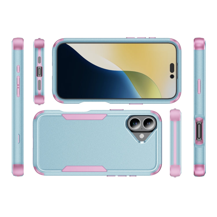 For iPhone 16 Plus Commuter Shockproof TPU + PC Phone Case(Grey Green+Pink) - iPhone 16 Plus Cases by buy2fix | Online Shopping UK | buy2fix