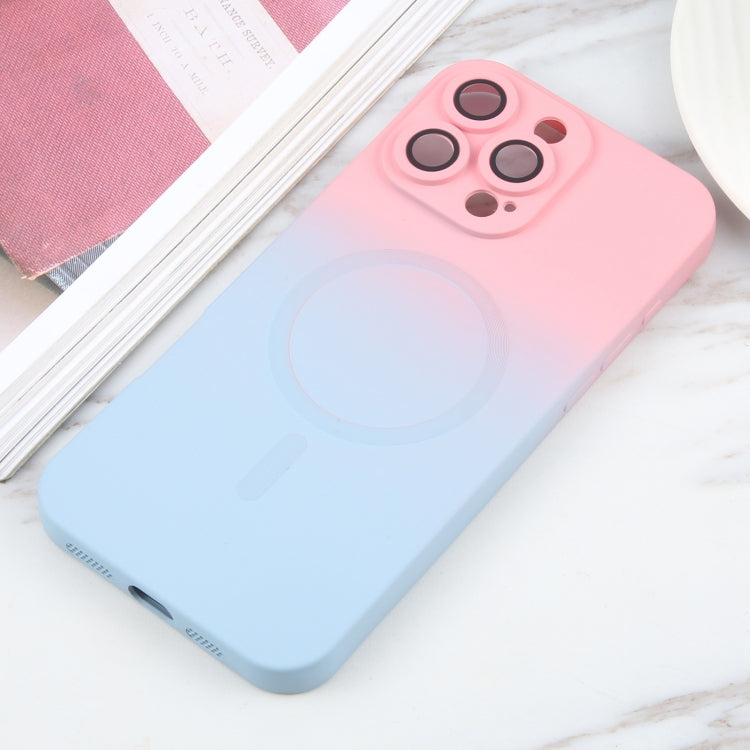 For iPhone 16 Pro Liquid TPU Silicone Gradient MagSafe Phone Case(Pink Blue) - iPhone 16 Pro Cases by buy2fix | Online Shopping UK | buy2fix