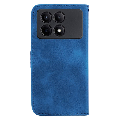 For Xiaomi Redmi K70E / Poco X6 Pro 7-shaped Embossed Leather Phone Case(Blue) - K70E Cases by buy2fix | Online Shopping UK | buy2fix