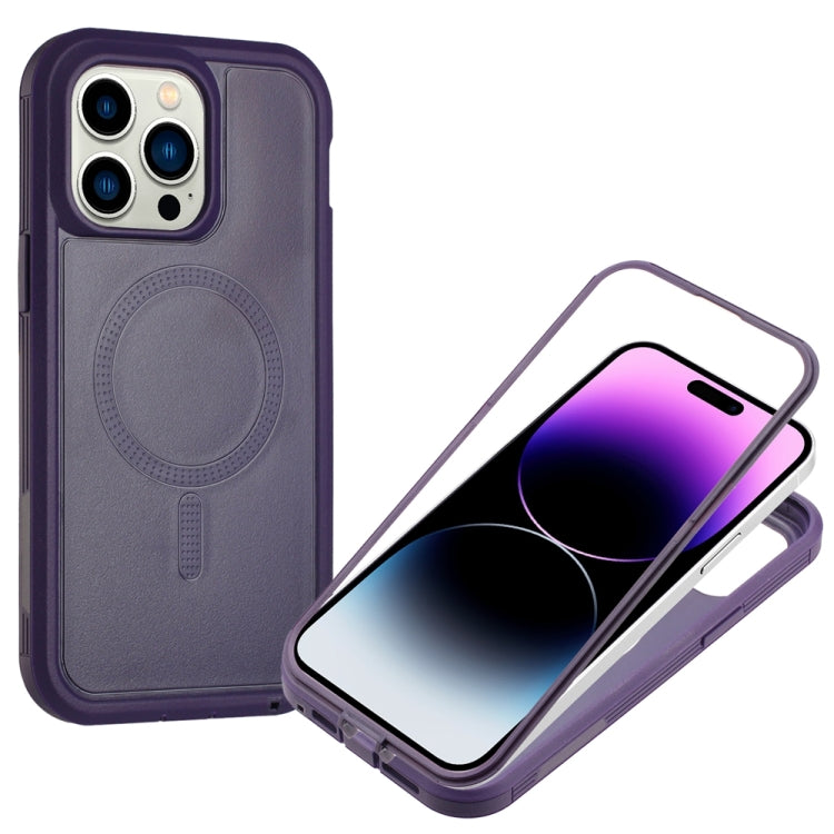 For iPhone 15 Defender Series XT MagSafe Magnetic PC + TPU Shockproof Phone Case(Dark Purple) - iPhone 15 Cases by buy2fix | Online Shopping UK | buy2fix