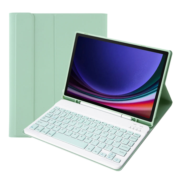 For Samsung Galaxy Tab S9 A710B Candy Color TPU Bluetooth Keyboard Leather Tablet Case with Pen Holder(Light Green) - Samsung Keyboard by buy2fix | Online Shopping UK | buy2fix