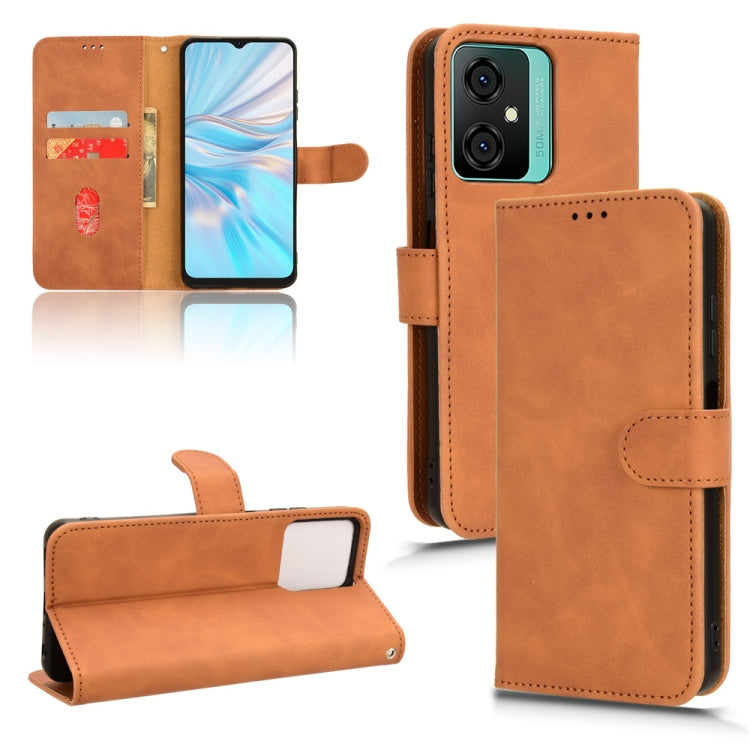 For Blackview OSCAL C70 Skin Feel Magnetic Flip Leather Phone Case(Brown) - More Brand by buy2fix | Online Shopping UK | buy2fix