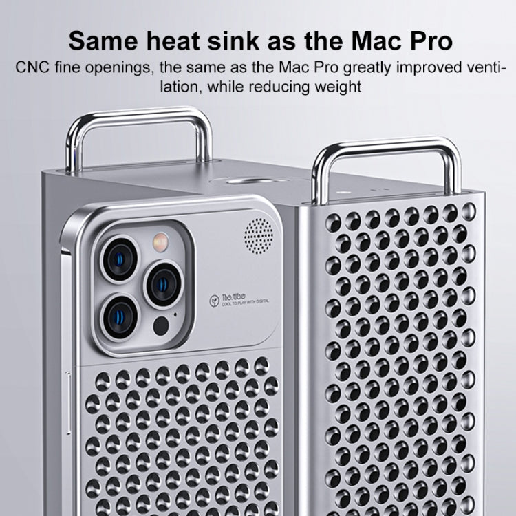 For iPhone 14 Aromatherapy Aluminum Alloy Cooling Phone Case(Silver) - iPhone 14 Cases by buy2fix | Online Shopping UK | buy2fix