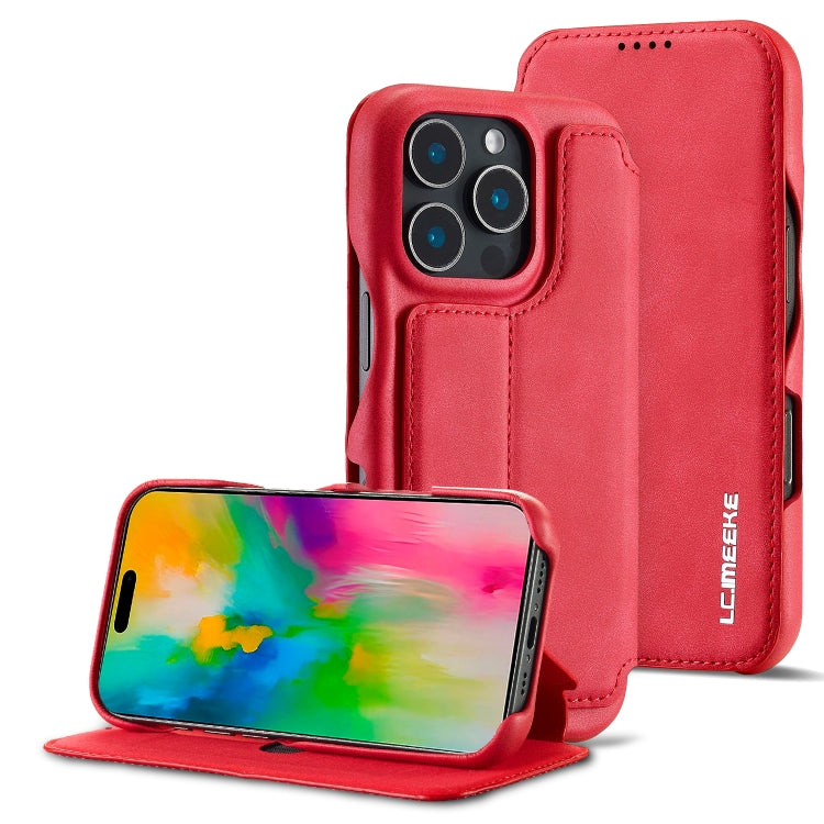 For iPhone 16 Pro Max LC.IMEEKE Hon Ancient Series Flip Leather Phone Case(Red) - iPhone 16 Pro Max Cases by LC.IMEEKE | Online Shopping UK | buy2fix