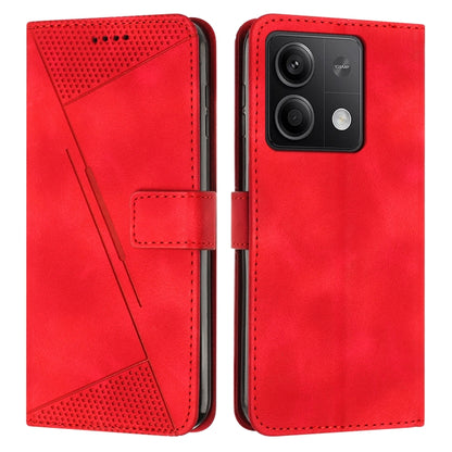 For Xiaomi Redmi Note 13 Dream Triangle Leather Phone Case with Lanyard(Red) - Note 13 Cases by buy2fix | Online Shopping UK | buy2fix