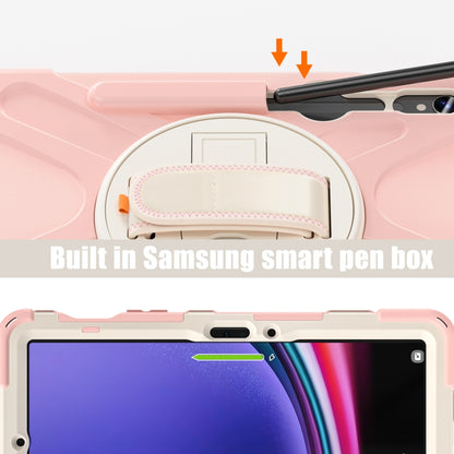 For Samsung Galaxy Tab S9 / S8 / S7 Rotary Handle Grab TPU + PC Tablet Case(Pink) - Galaxy Tab S9 Cases by buy2fix | Online Shopping UK | buy2fix