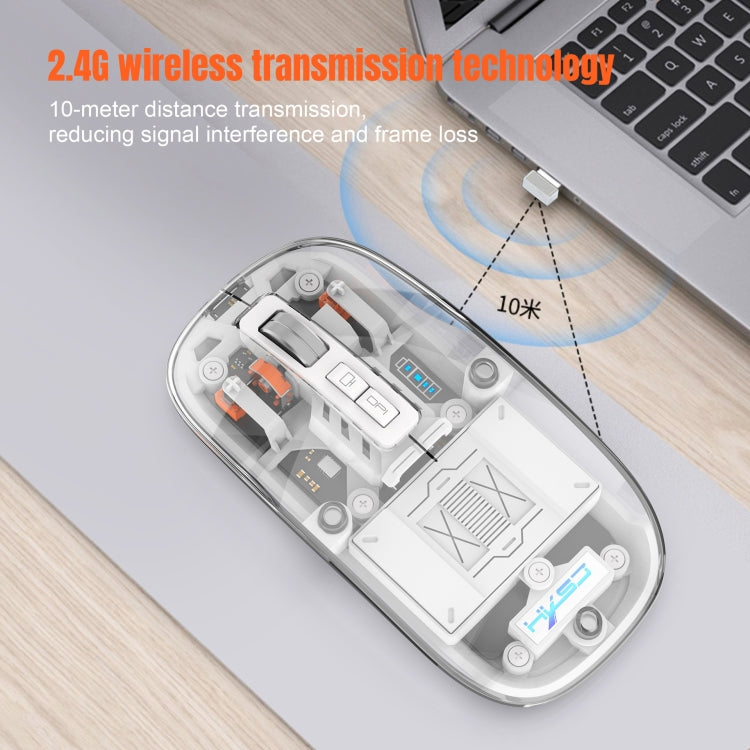 HXSJ T900 Transparent Magnet Three-mode Wireless Gaming Mouse(Pink) - Wireless Mice by HXSJ | Online Shopping UK | buy2fix