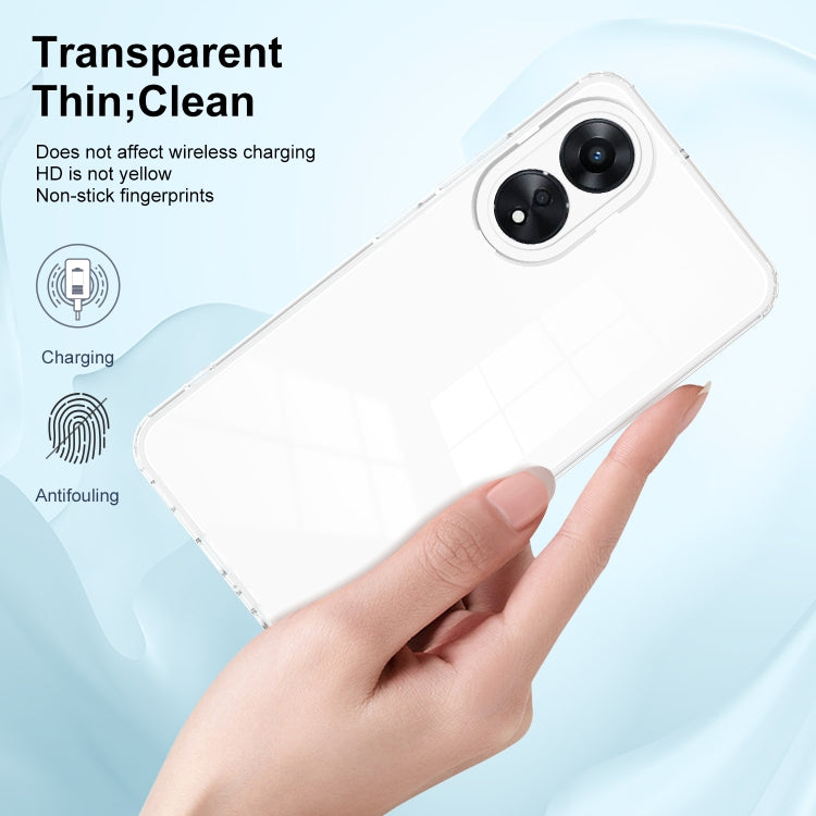 For OPPO A78 4G 3 in 1 Clear TPU Color PC Frame Phone Case(White) - OPPO Cases by buy2fix | Online Shopping UK | buy2fix