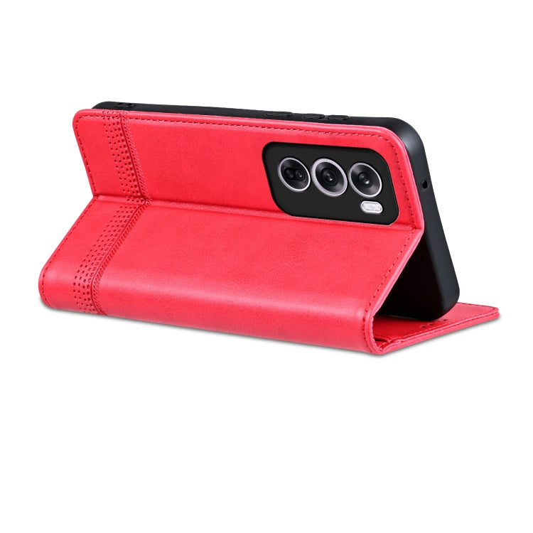 For OPPO Reno12 Pro Global AZNS Magnetic Calf Texture Flip Leather Phone Case(Red) - Reno12 Pro Cases by AZNS | Online Shopping UK | buy2fix