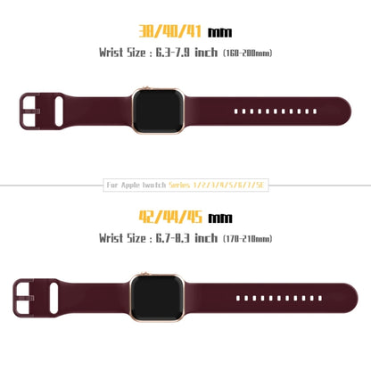 For Apple Watch Series 4 40mm Pin Buckle Silicone Watch Band(Wine Red) - Watch Bands by buy2fix | Online Shopping UK | buy2fix